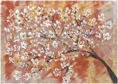 White cherry tree blossom