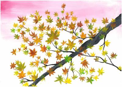 Autumn leaves tree branch